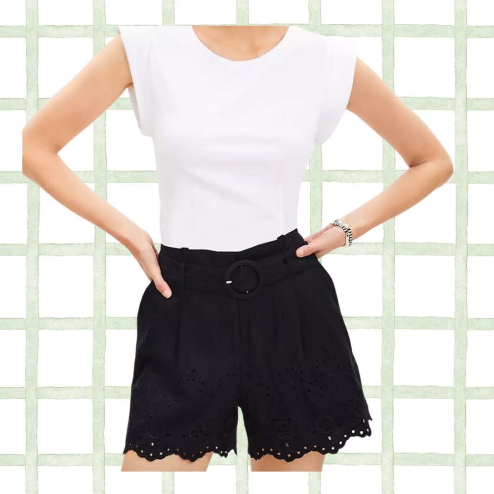 LOFT Belted Pleated Shorts!